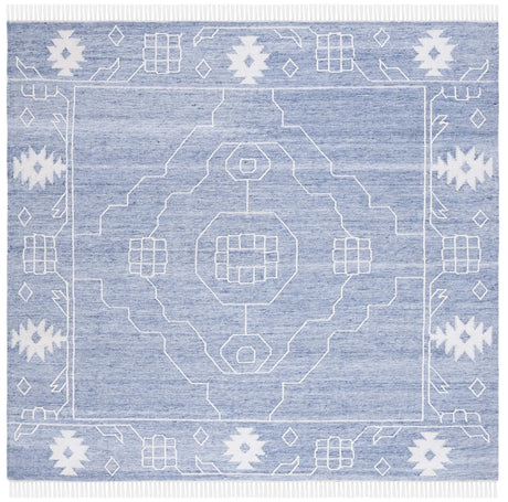 Safavieh Kilim 7'-0" x 7'-0" Rug in Blue / Ivory