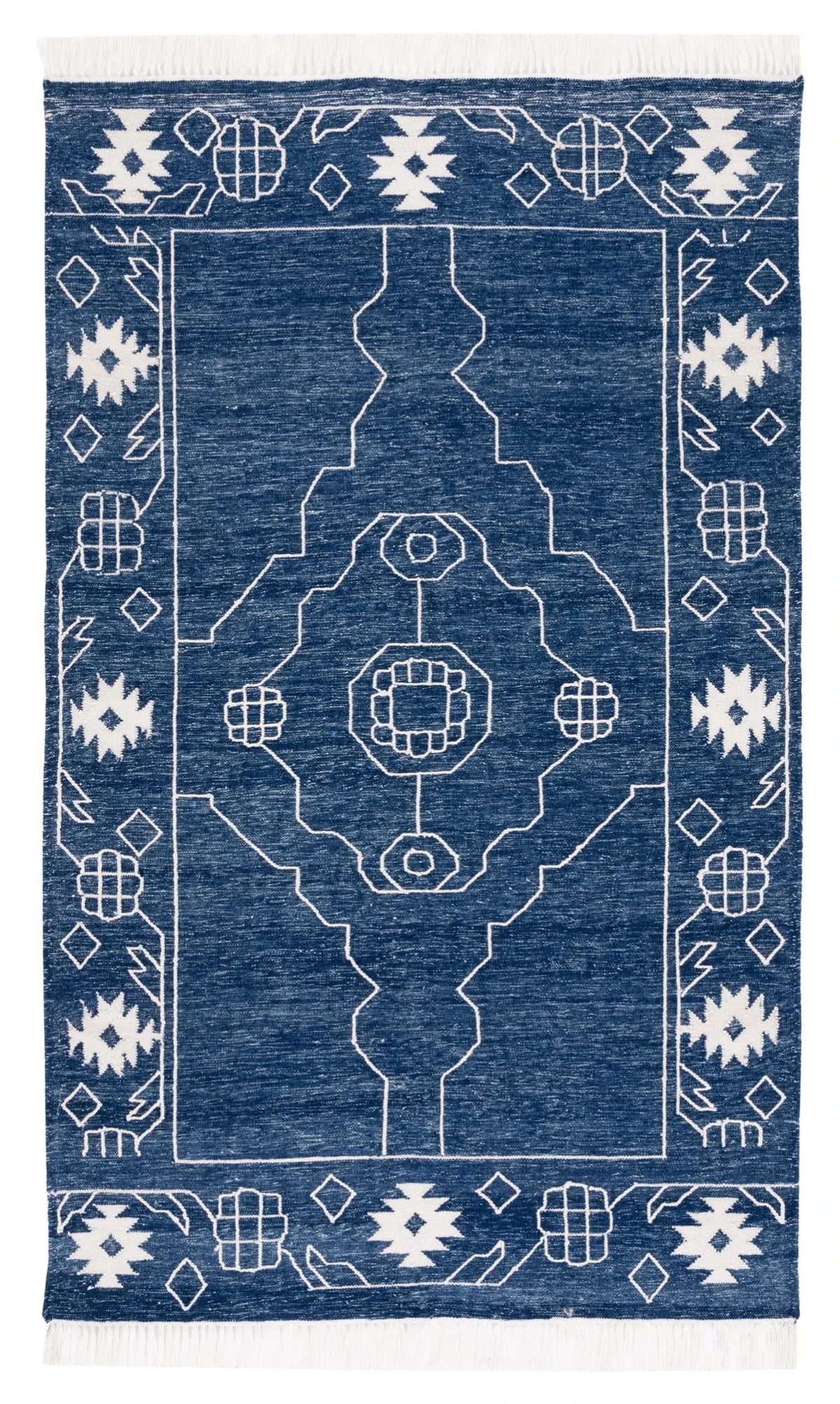 Safavieh Kilim 4'-0" x 6'-0" Rug in Navy / Ivory