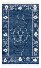 Safavieh Kilim 4'-0" x 6'-0" Rug in Navy / Ivory