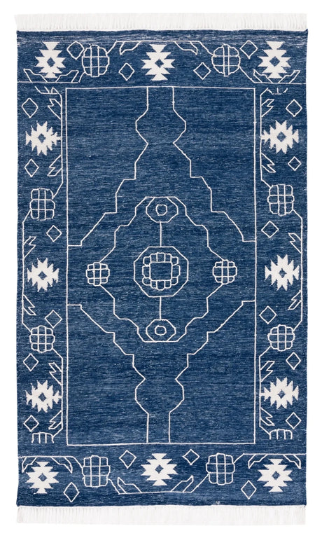 Safavieh Kilim 4'-0" x 6'-0" Rug in Navy / Ivory