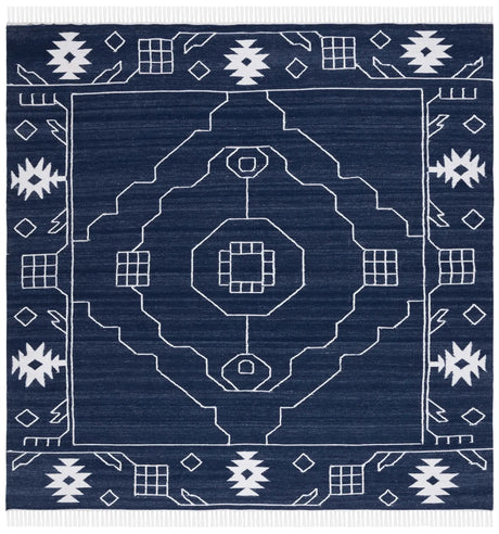 Safavieh Kilim 7'-0" x 7'-0" Rug in Navy / Ivory