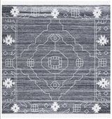 Safavieh Kilim 7'-0" x 7'-0" Rug in Black / Ivory