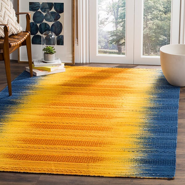 Safavieh Kilim Klm821B Dark Blue / Yellow Rugs - Safavieh - klm821b - 4