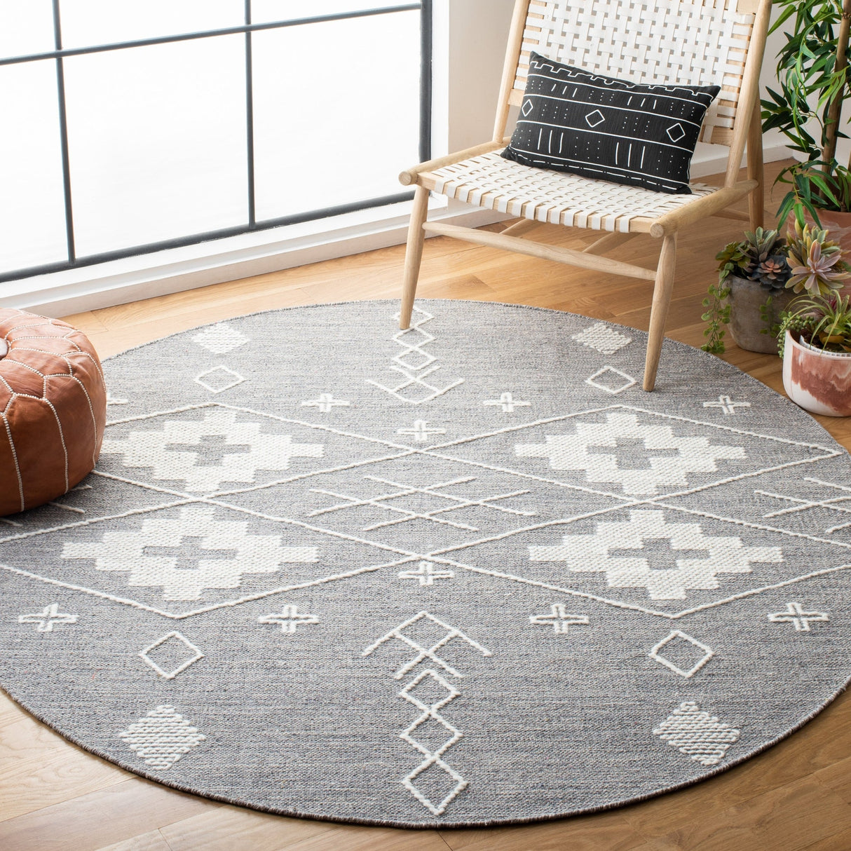 Safavieh Kilim Klm851F Grey/Ivory Rug - Safavieh - klm851f - 6r