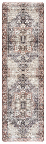 Safavieh Kitchen Mat 100 1'-6" x 5'-0" Rug in Ivory / Purple