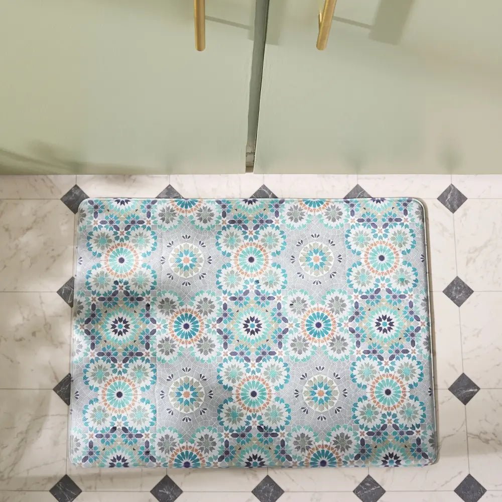Safavieh Kitchen Mat 500 1'-6" x 2'-0" Rug in Grey / Blue