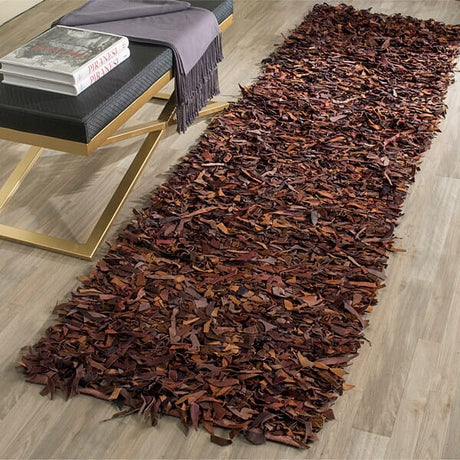 Safavieh Leather Shag Lsg511B Saddle Rugs - Safavieh - lsg511b - 4r