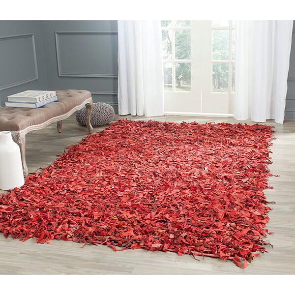 Safavieh Leather Shag Lsg511D Red Rugs - Safavieh - lsg511d - 24