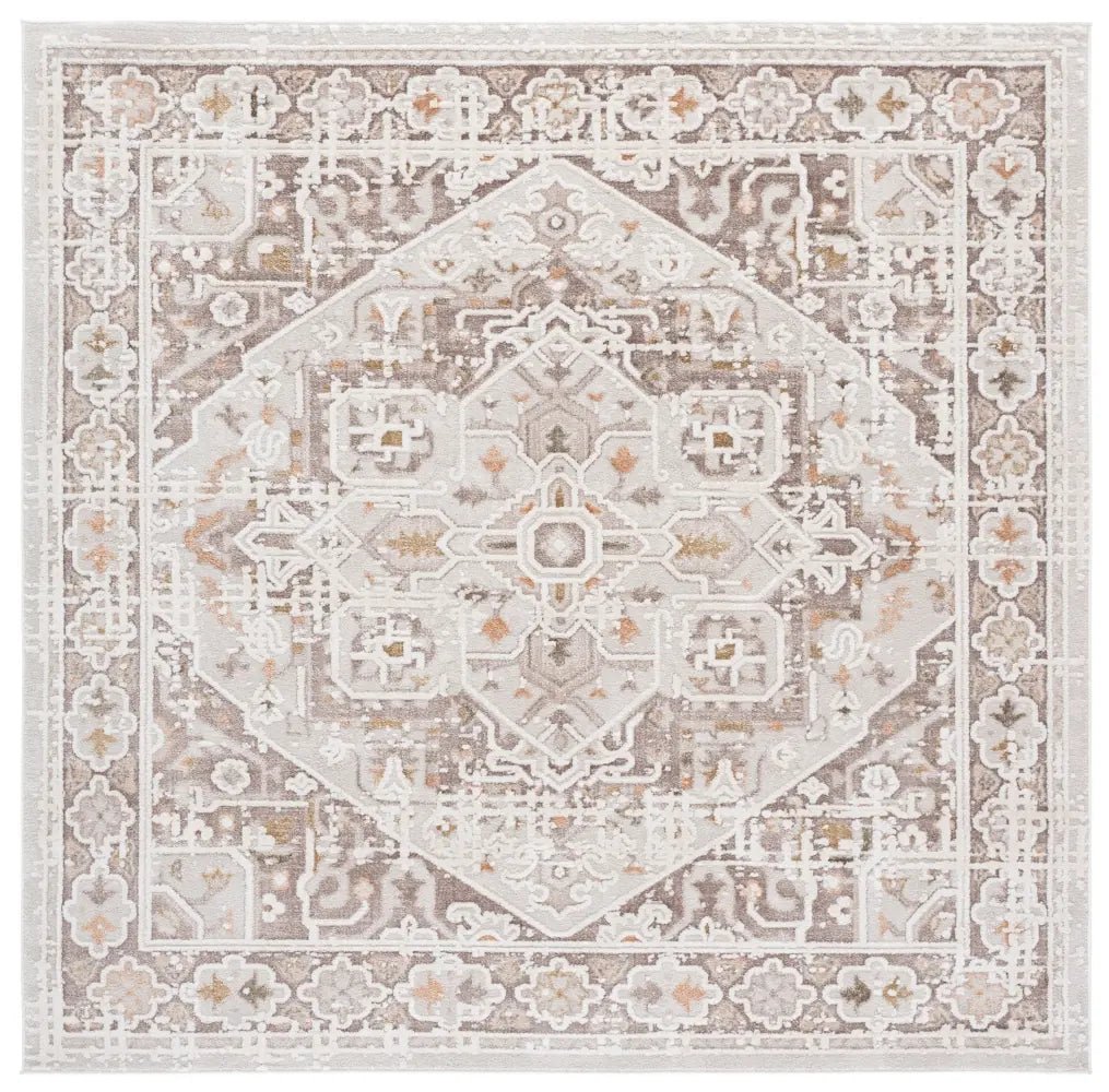 Safavieh Leonette 6'-7" x 6'-7" Rug in Ivory / Brown Taupe