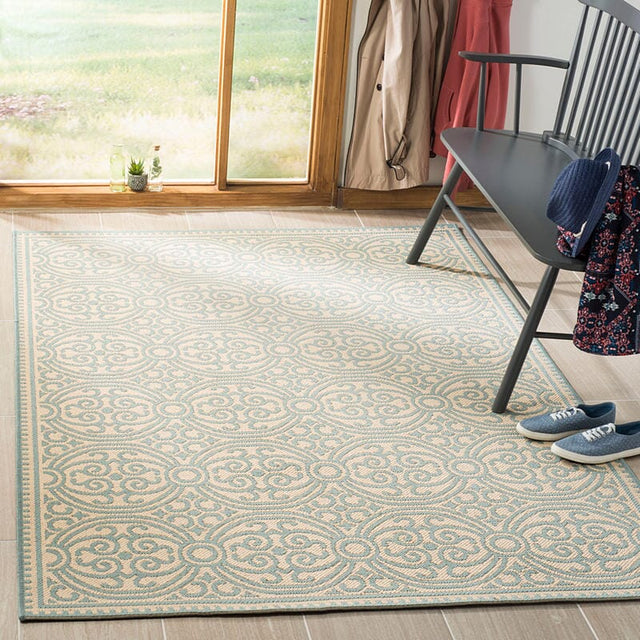 Safavieh Linden Lnd134K Aqua / Cream Rugs - Safavieh - lnd134k - 4