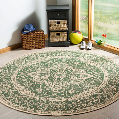 Safavieh Linden Lnd137Y Green / Creme Rugs - Safavieh - lnd137y - 6sq
