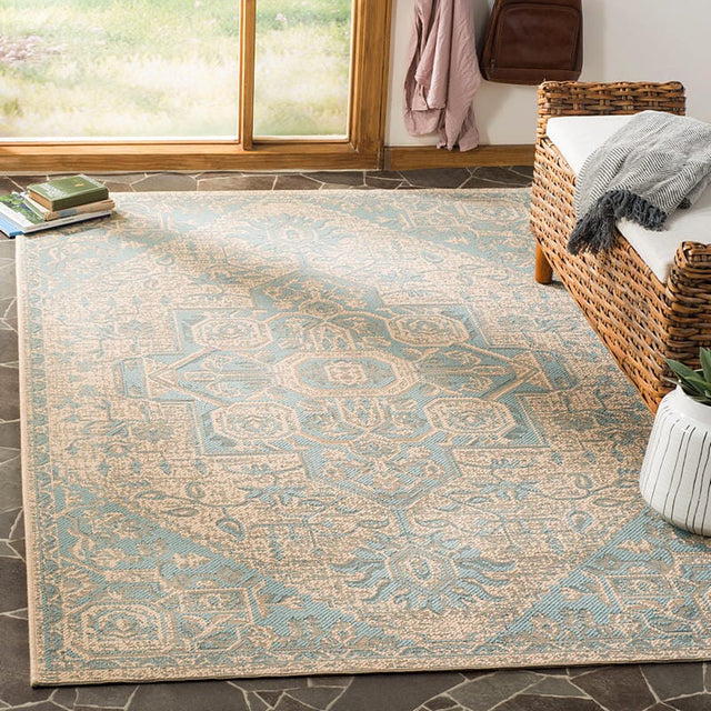 Safavieh Linden Lnd138K Aqua / Cream Rugs - Safavieh - lnd138k - 4