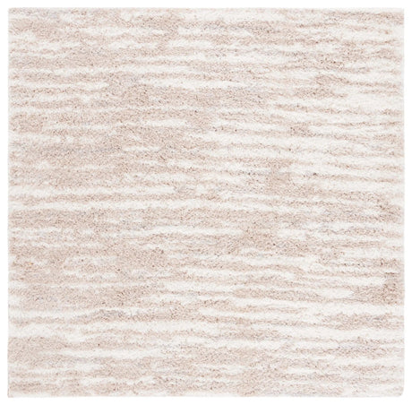 Safavieh Lindsay Shag 6'-7" x 6'-7" Rug in Beige / Ivory