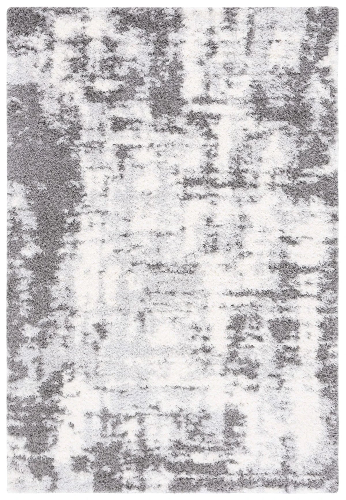 Safavieh Lindsay Shag 4'-0" x 6'-0" Rug in Dark Grey / Grey