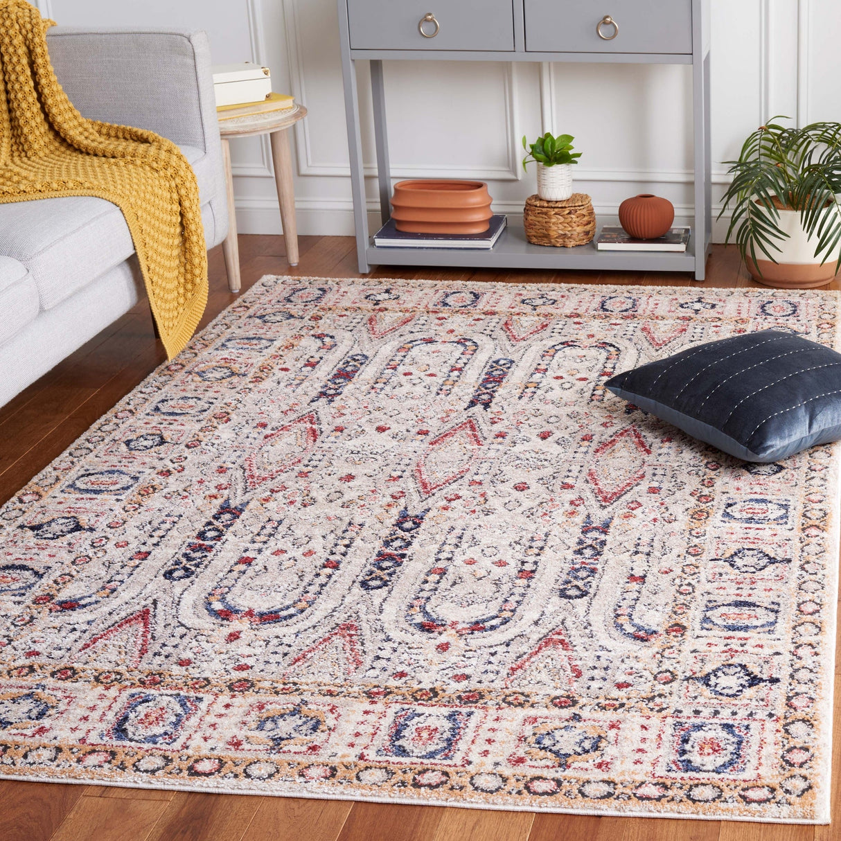 Safavieh Luna Lun101B Beige/Blue Rust Rug - Safavieh - lun101b - 4
