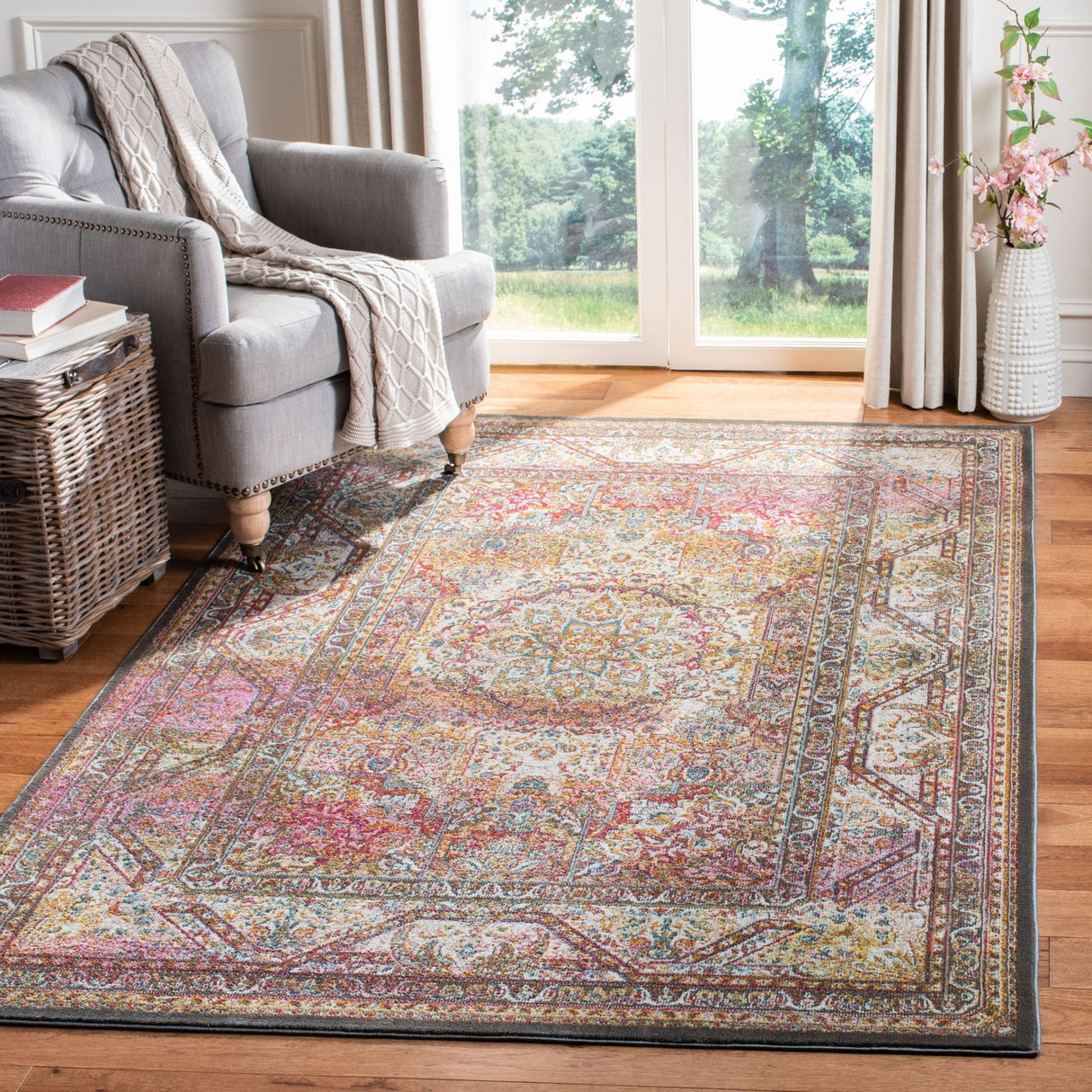 Safavieh Luxor Lux322A Ivory/Fuchsia Rug - Safavieh - lux322a - 4