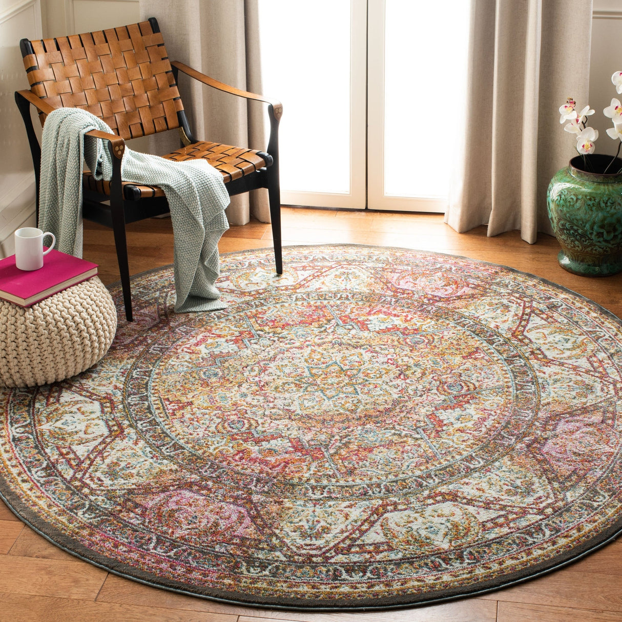 Safavieh Luxor Lux322A Ivory/Fuchsia Rug - Safavieh - lux322a - 7r