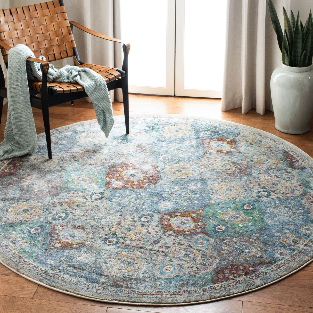Safavieh Luxor Lux329A Ivory/Turquoise Rug - Safavieh - lux329a - 7r