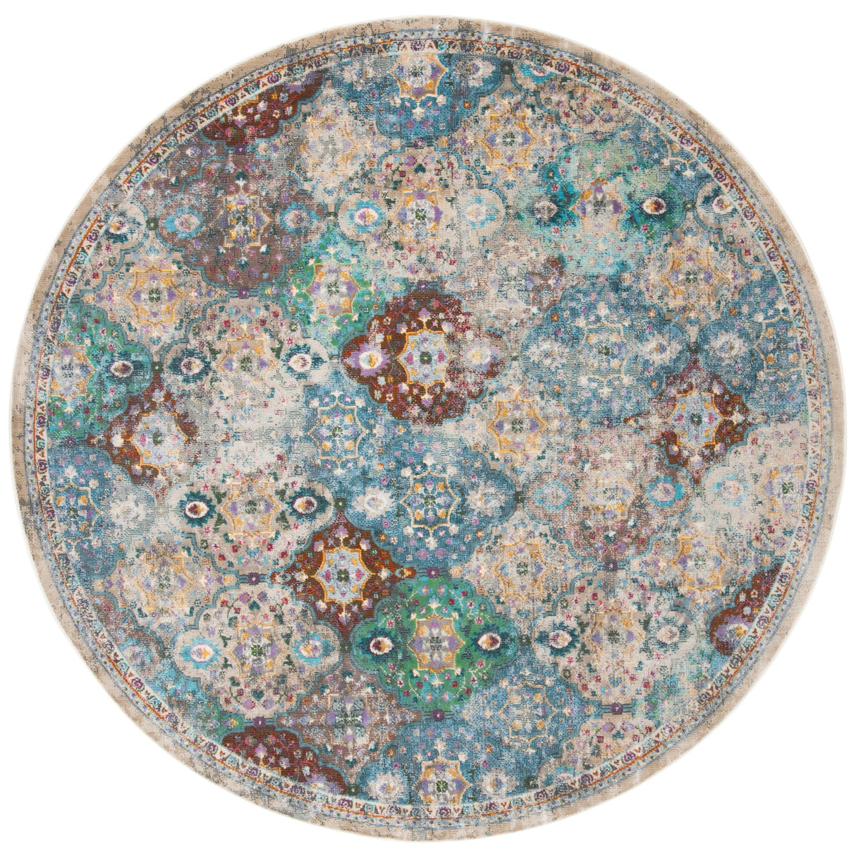 Safavieh Luxor Lux329A Ivory/Turquoise Rug - Safavieh - lux329a - 7r