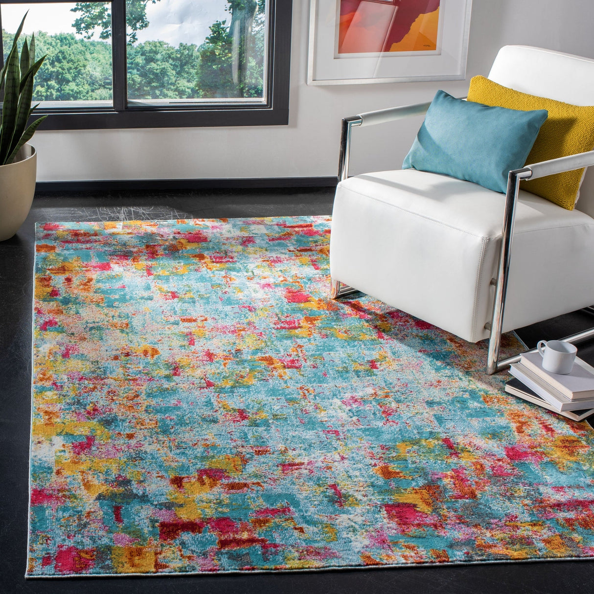 Safavieh Luxor Lux332J Aqua/Fuchsia Rug - Safavieh - lux332j - 4