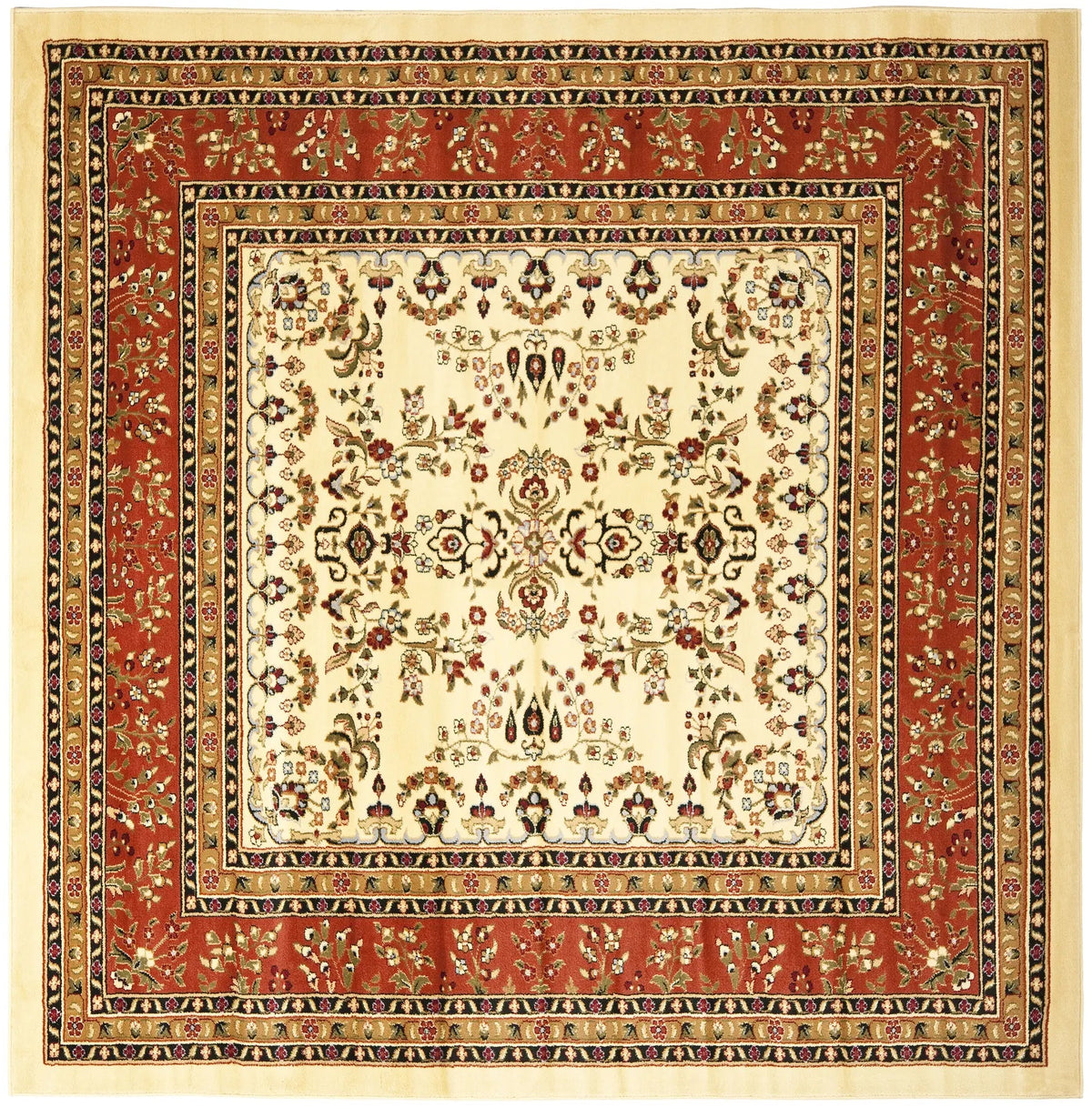 Safavieh Lyndhurst 8'-0" x 8'-0" Rug in Ivory / Rust