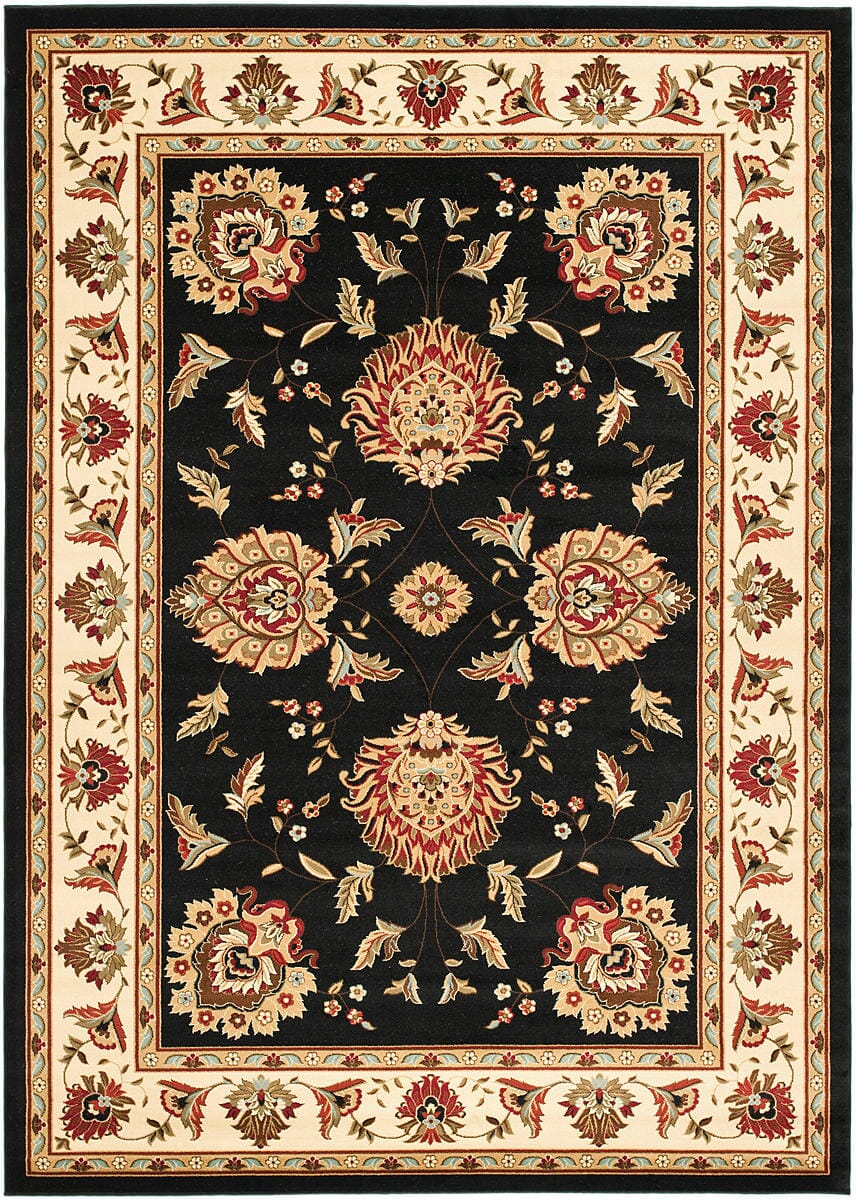 Safavieh Lyndhurst Lnh555 - 9012 Black / Ivory Rugs - Safavieh - lnh555 - 9012 - 5r