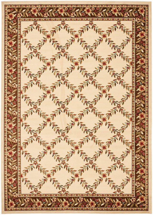 Safavieh Lyndhurst Lnh557 - 1225 Ivory / Brown Rugs - Safavieh - lnh557 - 1225 - 5r