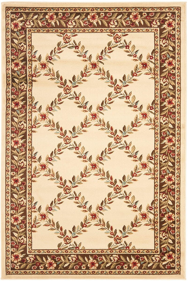 Safavieh Lyndhurst Lnh557 - 1225 Ivory / Brown Rugs - Safavieh - lnh557 - 1225 - 5r