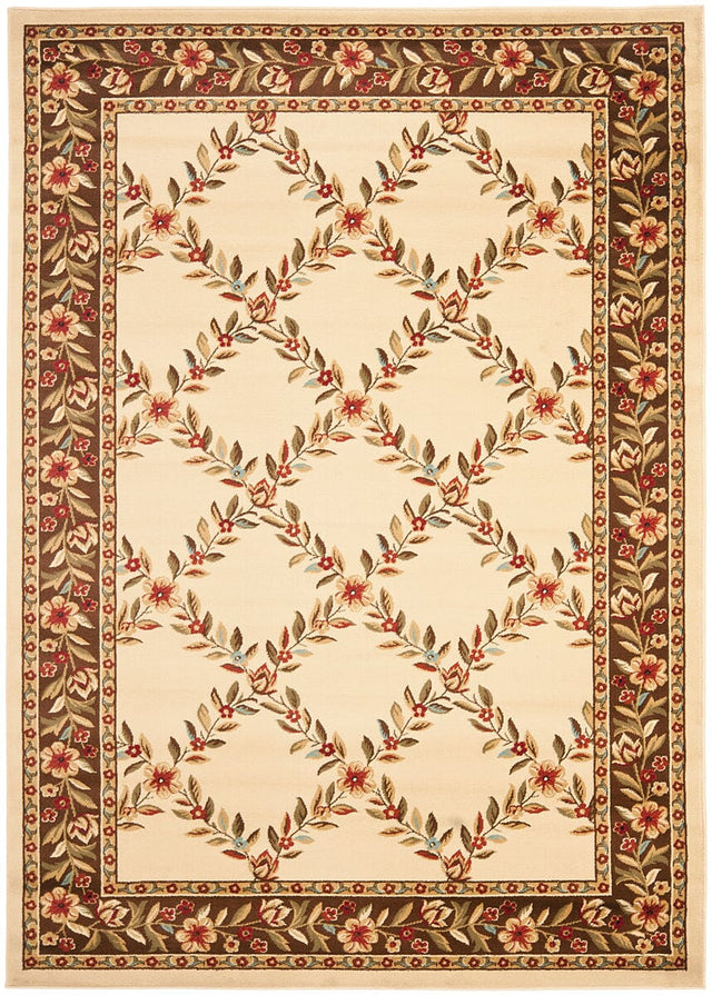 Safavieh Lyndhurst Lnh557 - 1225 Ivory / Brown Rugs - Safavieh - lnh557 - 1225 - 7sq