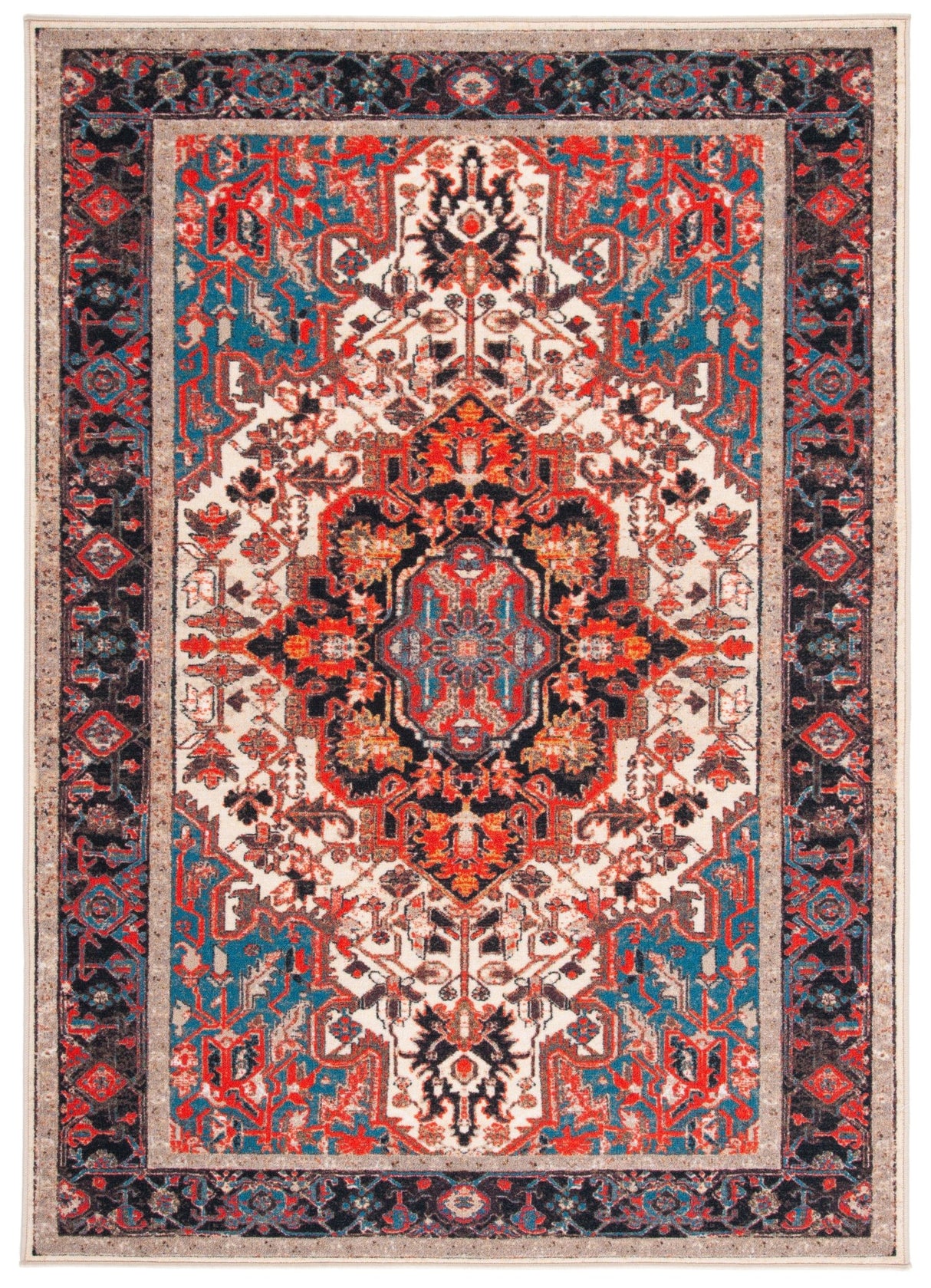 Safavieh Machine Washable Journey Jny107A Ivory/Red Rug - Safavieh - jny107a - 4
