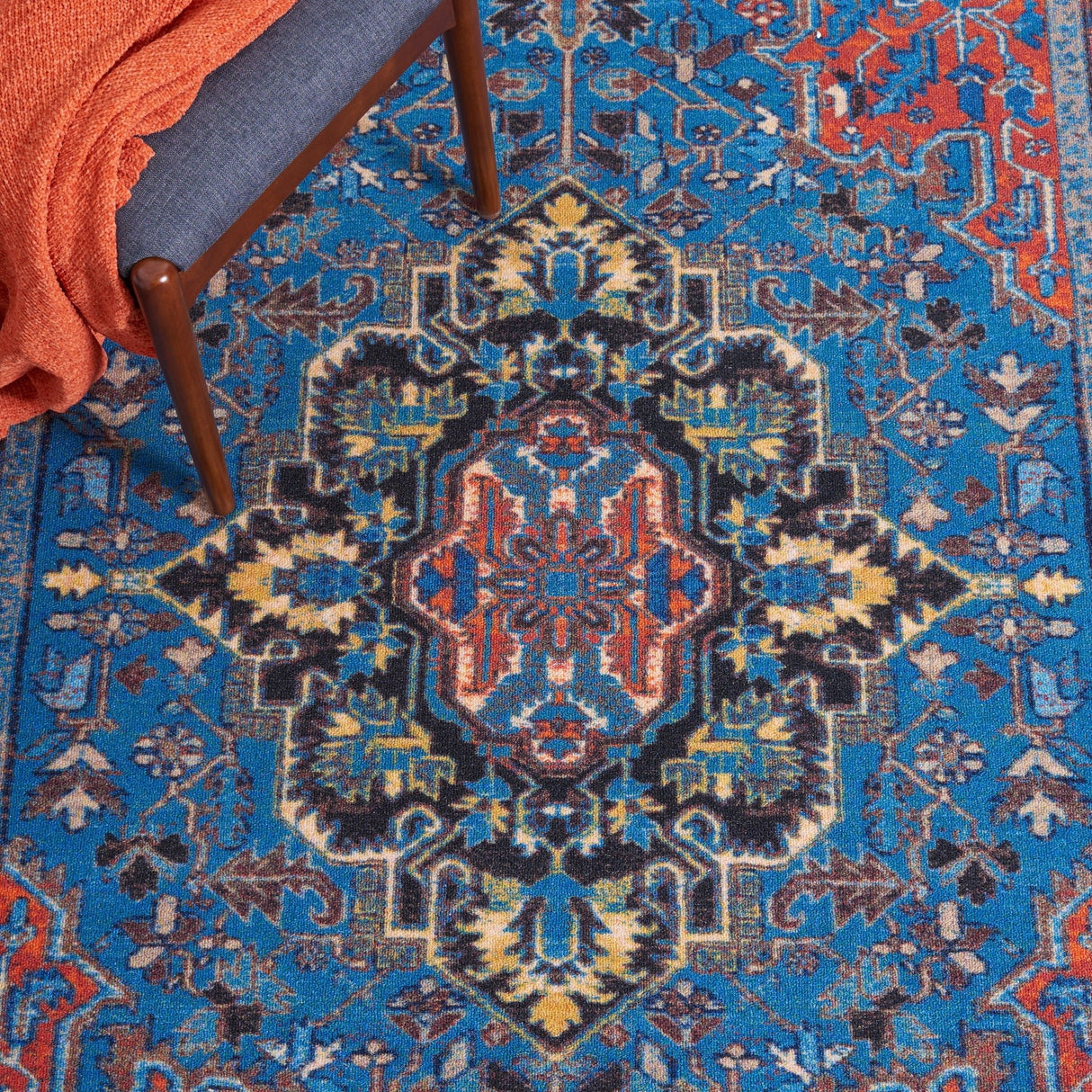 Safavieh Machine Washable Journey Jny107M Blue/Red Rug - Safavieh - jny107m - 7r