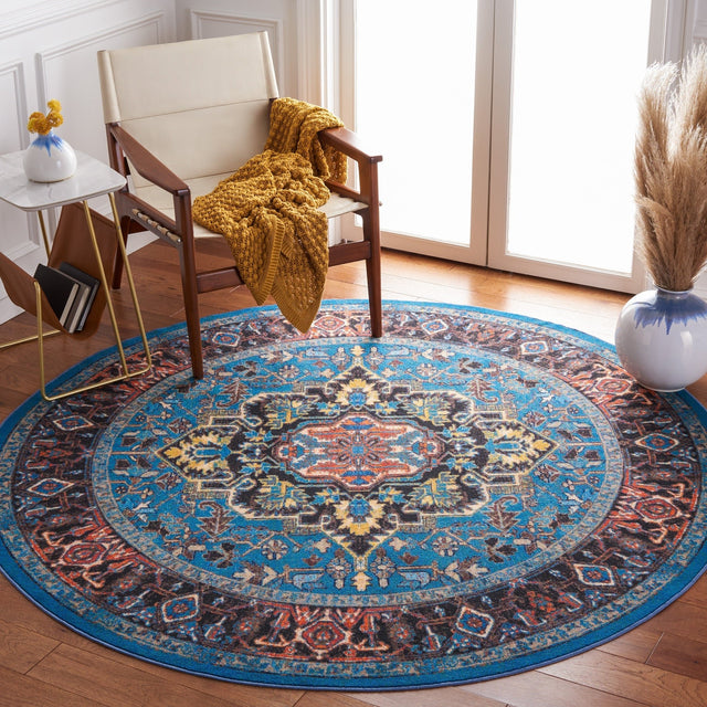 Safavieh Machine Washable Journey Jny107M Blue/Red Rug - Safavieh - jny107m - 7r