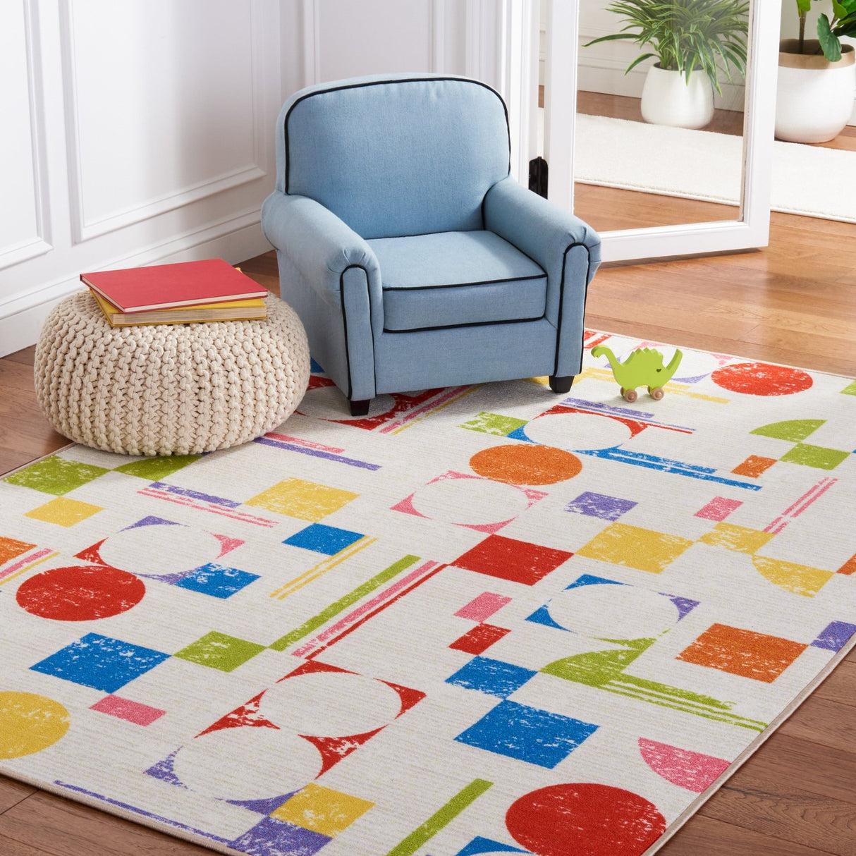 Safavieh Machine Washable Kids Playhouse Kph203A Ivory/Red Rug - Safavieh - kph203a - 3