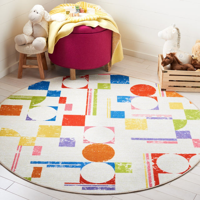 Safavieh Machine Washable Kids Playhouse Kph203A Ivory/Red Rug - Safavieh - kph203a - 5r