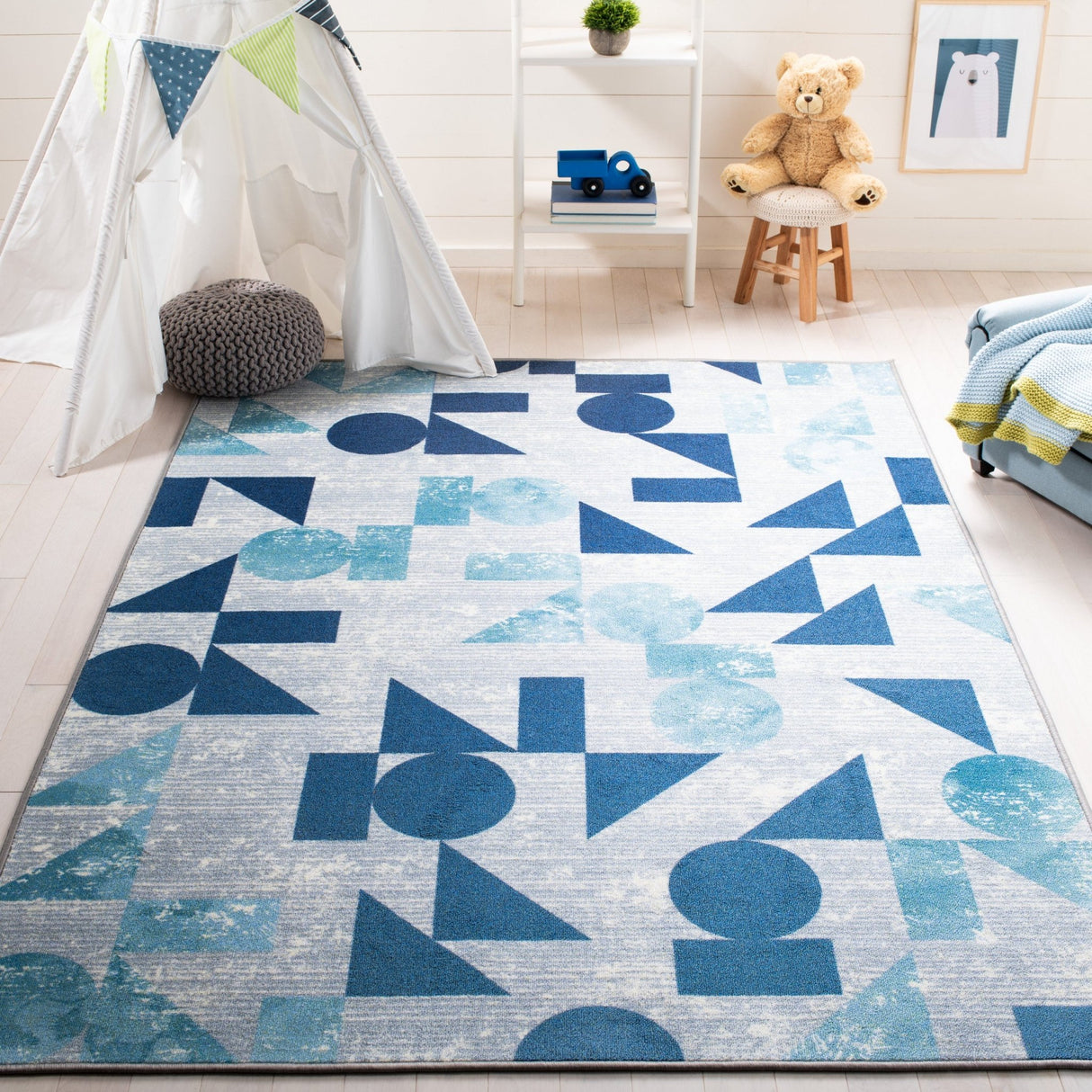Safavieh Machine Washable Kids Playhouse Kph222F Grey/Blue Rug - Safavieh - kph222f - 3