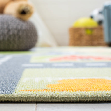 Safavieh Machine Washable Kids Playhouse Kph232Y Light Green/Dark Grey Rug - Safavieh - kph232y - 5r