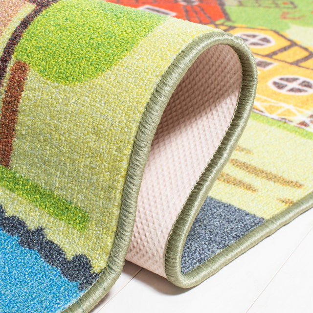 Safavieh Machine Washable Kids Playhouse Kph232Y Light Green/Dark Grey Rug - Safavieh - kph232y - 5r