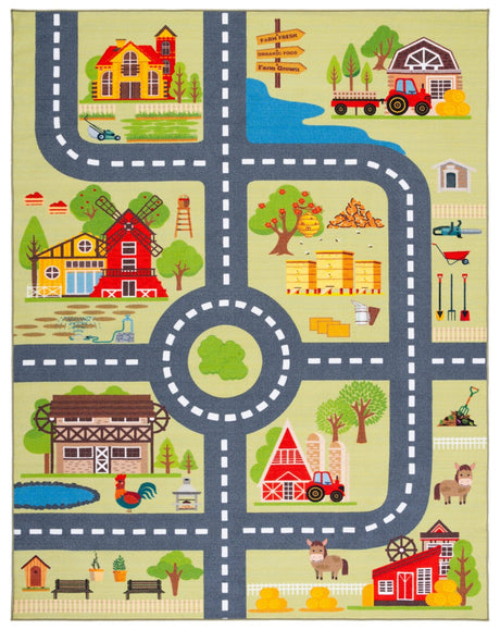 Safavieh Machine Washable Kids Playhouse Kph232Y Light Green/Dark Grey Rug - Safavieh - kph232y - 5r