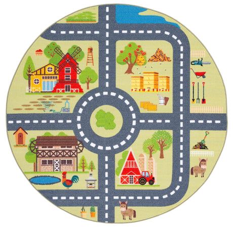Safavieh Machine Washable Kids Playhouse Kph232Y Light Green/Dark Grey Rug - Safavieh - kph232y - 5r