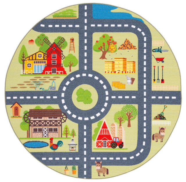 Safavieh Machine Washable Kids Playhouse Kph232Y Light Green/Dark Grey Rug - Safavieh - kph232y - 5r
