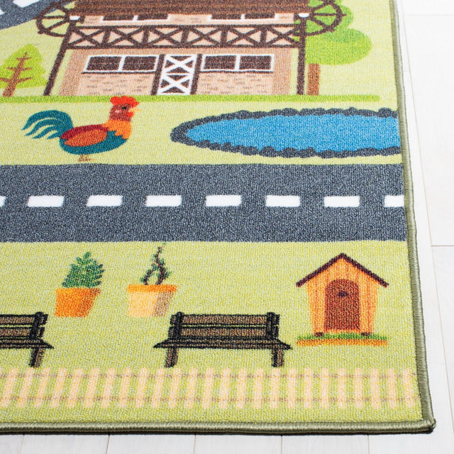 Safavieh Machine Washable Kids Playhouse Kph232Y Light Green/Dark Grey Rug - Safavieh - kph232y - 5r