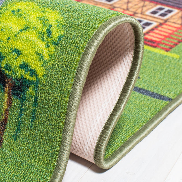 Safavieh Machine Washable Kids Playhouse Kph235Y Dark Green/Light Grey Rug - Safavieh - kph235y - 5r