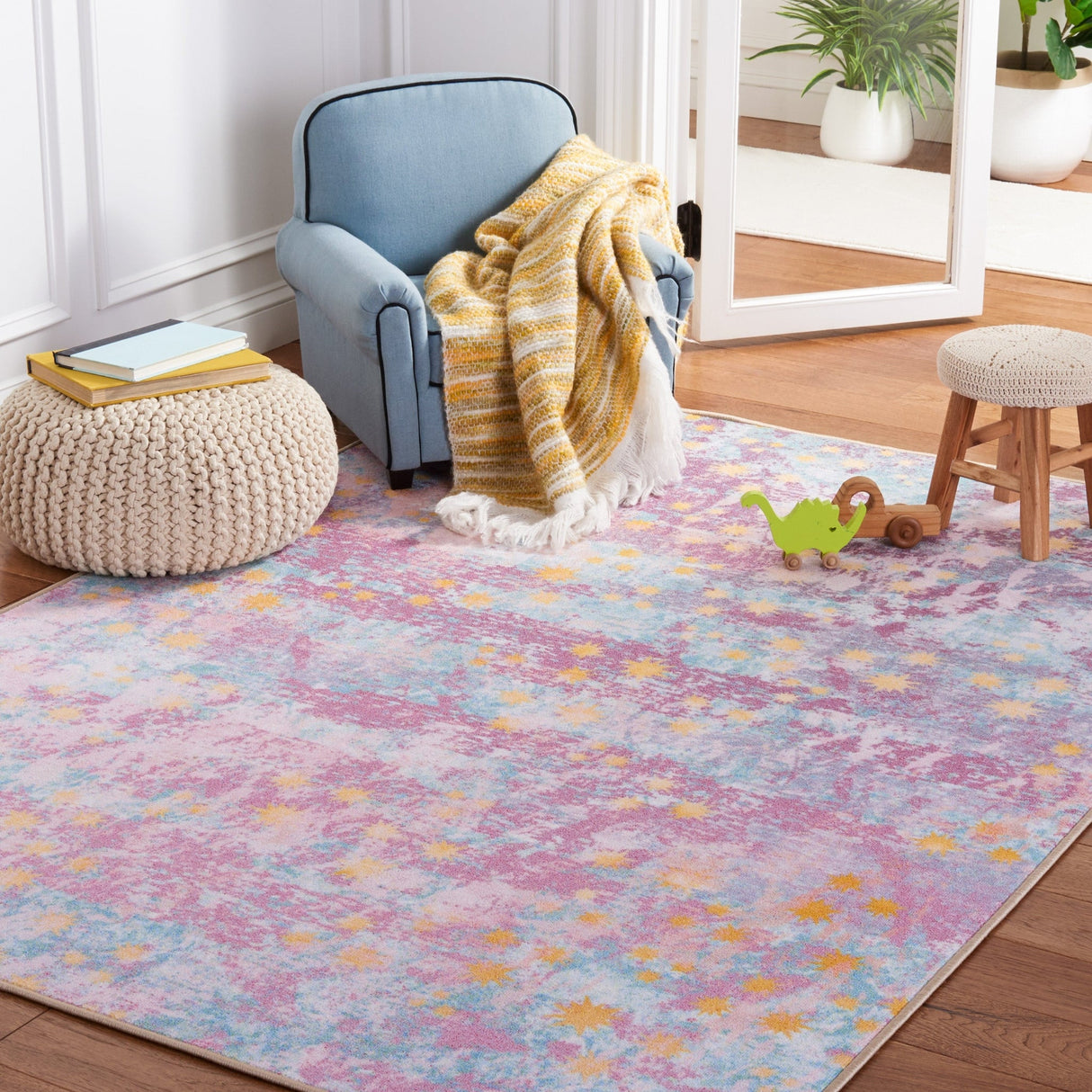 Safavieh Machine Washable Kids Playhouse Kph257V Purple/Light Blue Rug - Safavieh - kph257v - 3