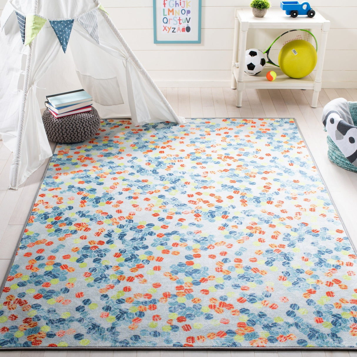 Safavieh Machine Washable Kids Playhouse Kph258A Ivory/Blue Rug - Safavieh - kph258a - 3