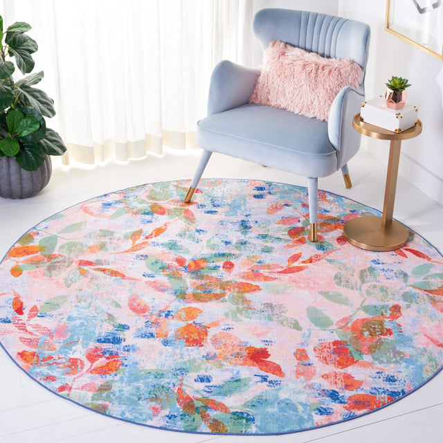 Safavieh Machine Washable Paint Brush Ptb158U Blush Pink/Green Rug - Safavieh - ptb158u - 28