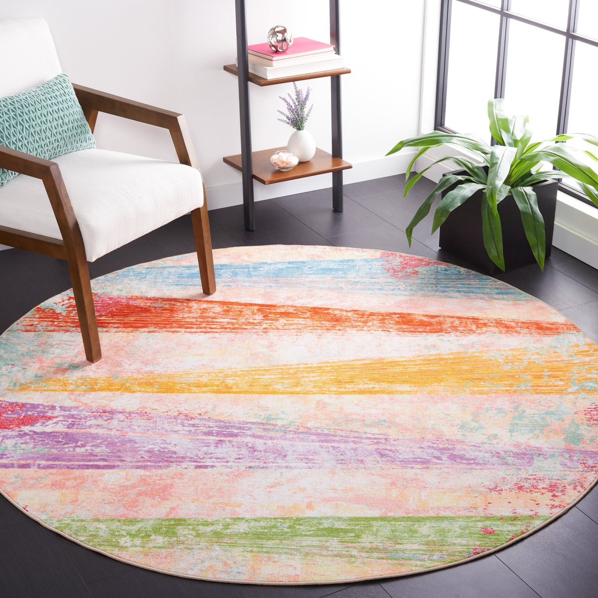 Safavieh Machine Washable Paint Brush Ptb173U Pink/Blue Rug - Safavieh - ptb173u - 28