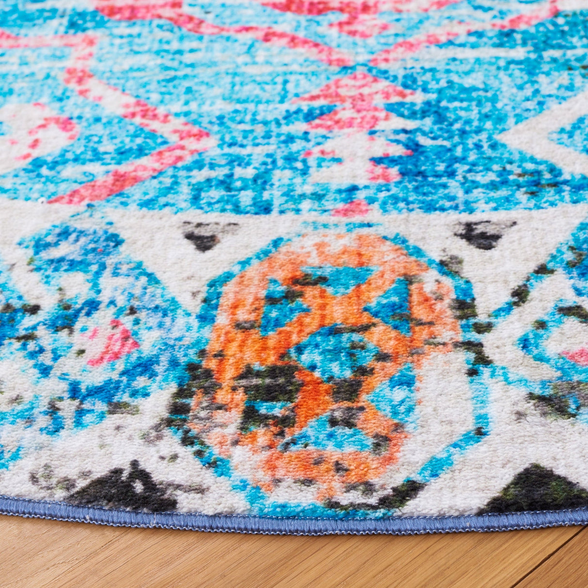Safavieh Machine Washable Riviera Riv117J Light Blue/Pink Rug - Safavieh - riv117j - 4
