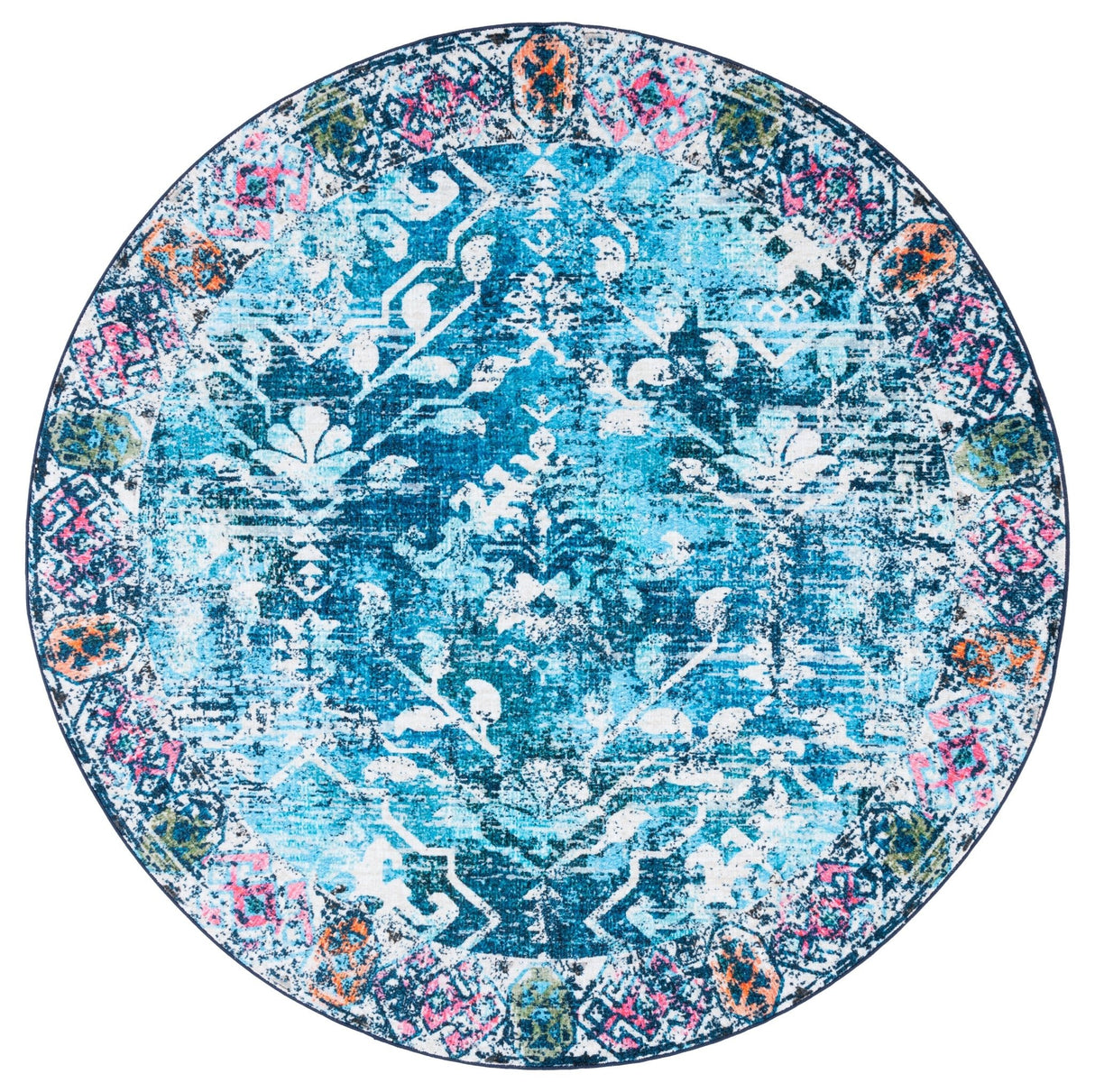 Safavieh Machine Washable Riviera Riv117N Navy/Light Blue Rug - Safavieh - riv117n - 7r