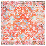 Safavieh Machine Washable Riviera Riv117P Orange/Light Blue Rug - Safavieh - riv117p - 7sq