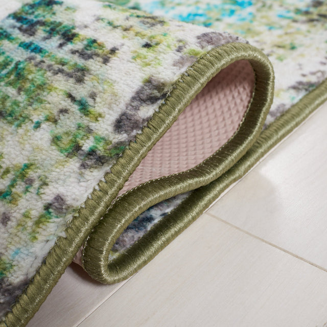 Safavieh Machine Washable Riviera Riv117Y Green/Light Blue Rug - Safavieh - riv117y - 7r
